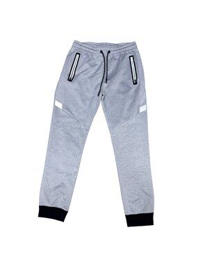 Encrypted Gray Jogger Sweatpants Drawstring Waist & Zipper Pockets Size L Mens